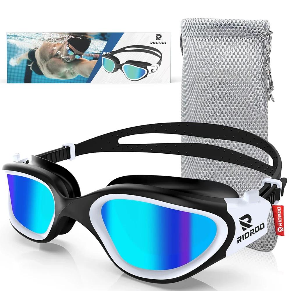 Svømmebriller for voksne Profesjonelle briller Antidugg UV-beskyttelse Menn Kvinner Svømmebriller Vanntett Justerbar Silikon iBassenget