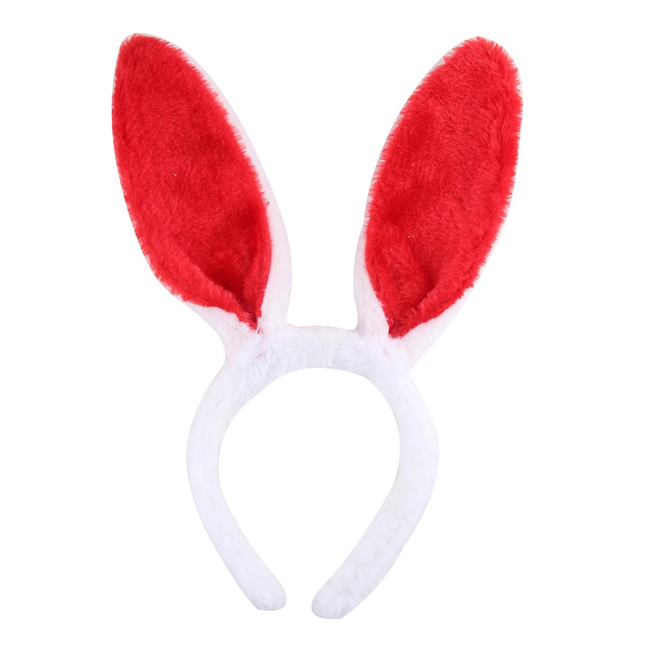 Pluche Konijnenoren Hoofdbanden, Schattige Konijnenhoofdband voor Pasen Halloween Kostuumfeest Bedankje rood