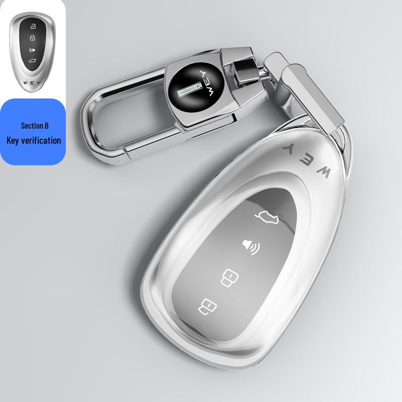 Modrý kryt klíče Blue Mountain pro modely Great Wall Wey Mocha a Latte 2023 - Taška na klíč od vozu s novou energií a přezka