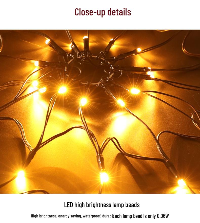 LED Spider Web String Lights - Halloween Room Decor