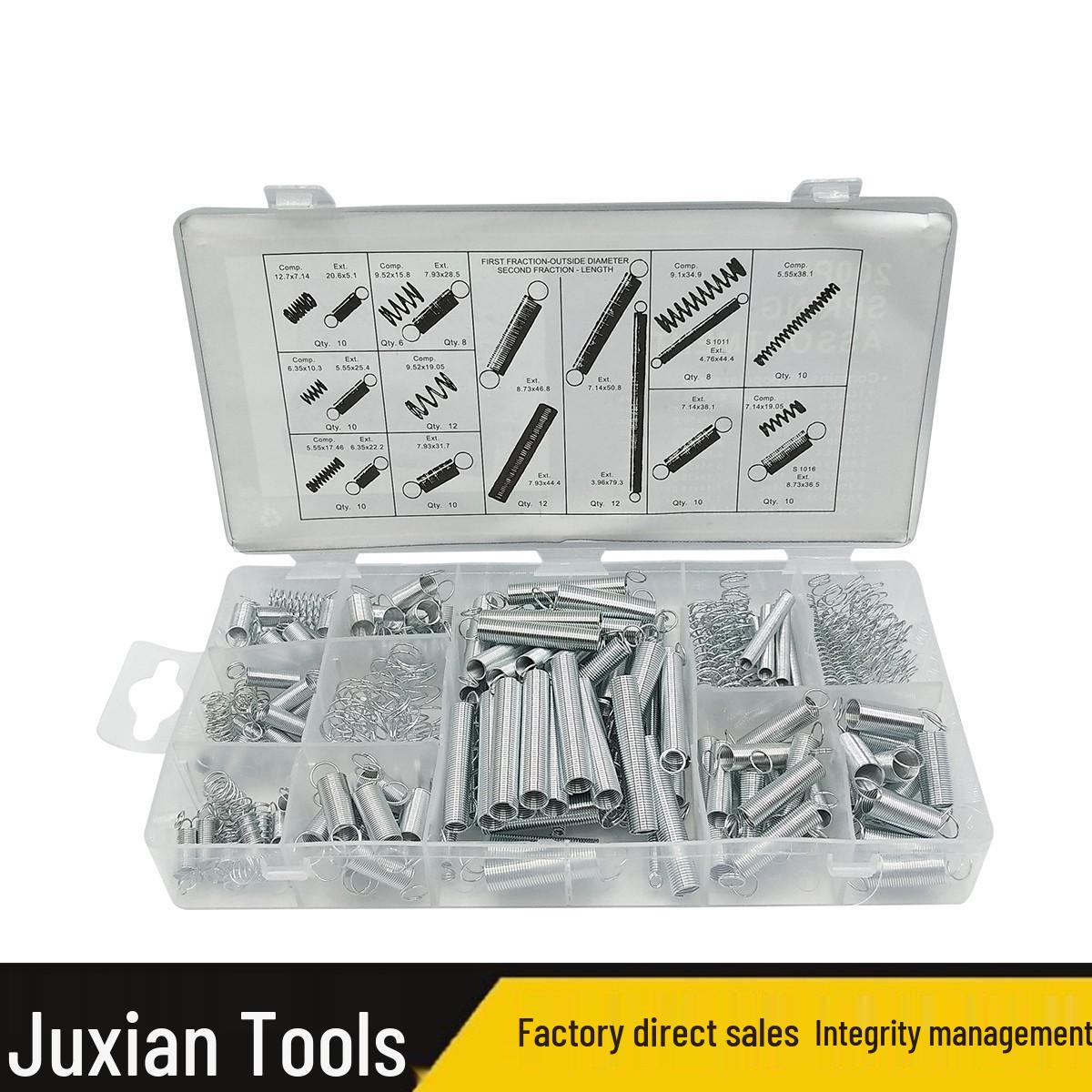 200PCS Extension & Compression Spring Set with Hook - DIY Hardware Accessories