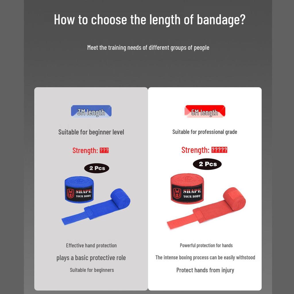 3m Cotton Boxing Hand Wraps for Men & Women - Muay Thai, Combat, Sanda Hand Protection Bandages
