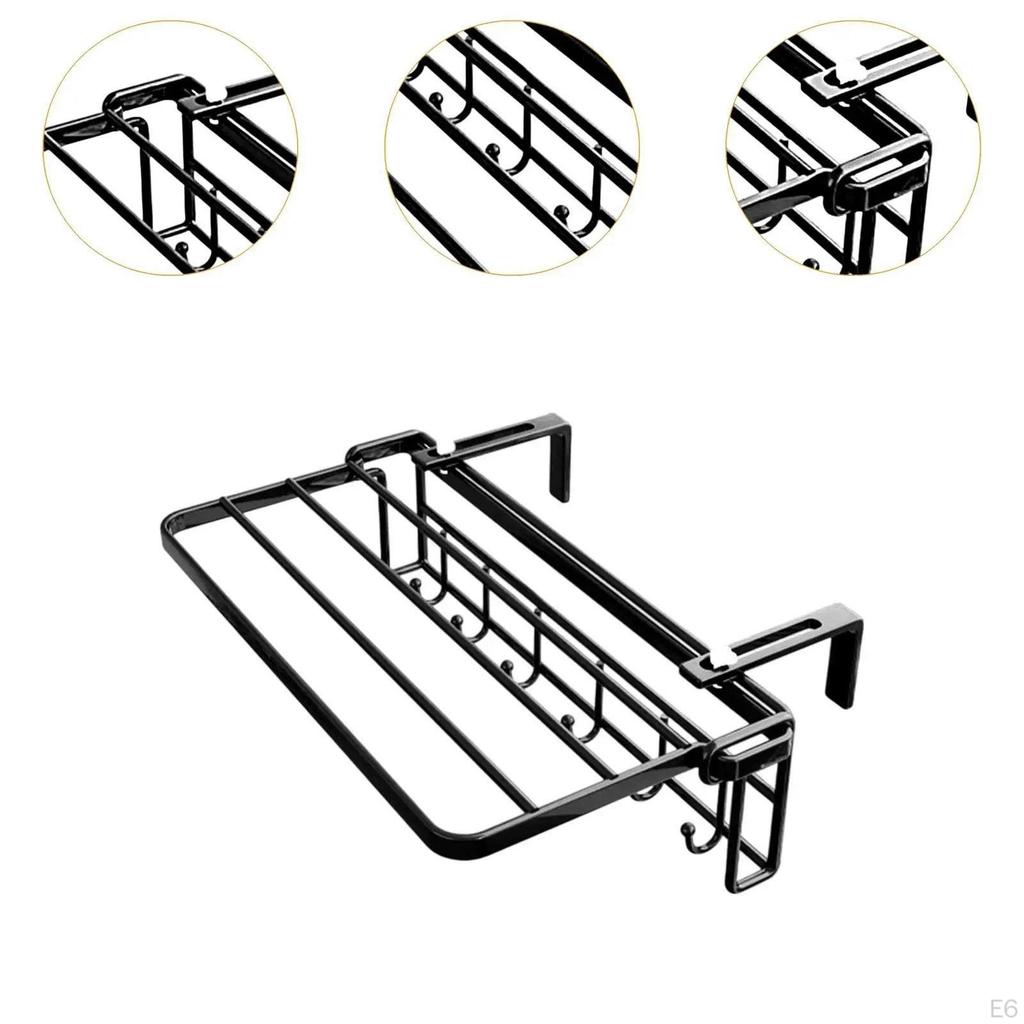 Iron Clothes Drying Rack with Adjustable Hooks for Home Use