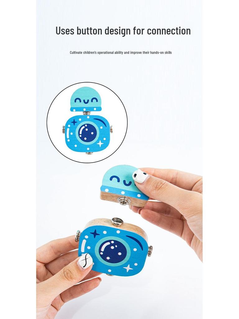 Wooden Children's Robot Assembly Toy - Early Education Puzzle and Movable Doll, Perfect Birthday Gift