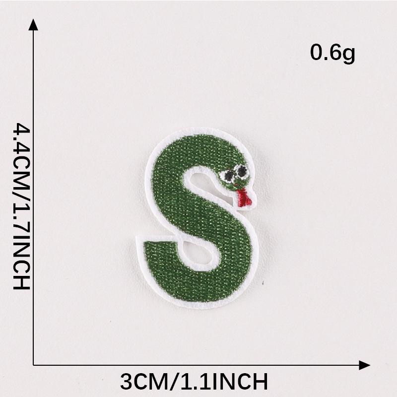 Duoku Embroidery Stickers 26 English Letters Pinyin Animal Adhesive Patch Stickers Clothing Accessories Hand Account Diy Cloth Stickers