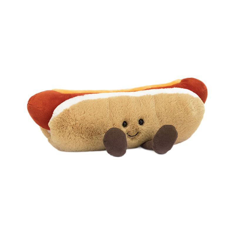 Fun Food Plush Toys: Hot Dog, Hamburger, Milk Tea & Afternoon Tea Party Collectibles