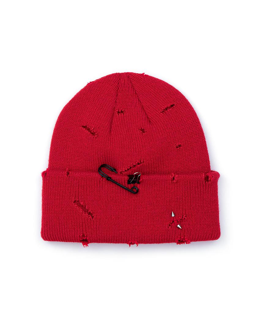 BLACKBLOND Vividi Lip Piercing Custom Beanie (Red)