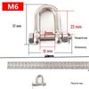 304 Stainless Steel D-Type Safety Shackle U-Type Lifting Eye Bolt with Nut, American Style.