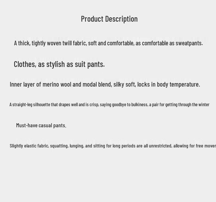 FIRS Men's Autumn/Winter Wool Blend Business Casual Stretch Trousers