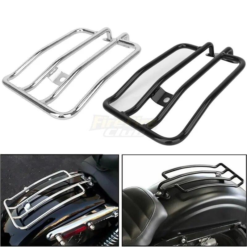 Motorcycle 18cm Chrome Black Solo Seat Rear Fender Luggage Rack Support Shelf For Harley Sportster Iron XL 883 1200 2004-