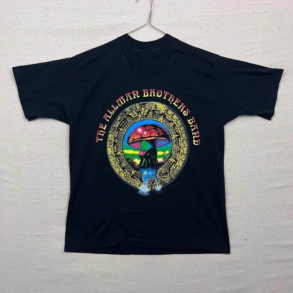 The Allman Brothers Band Summer Tour 96 T Shirt 2 side Black Mushroom 90s BTH36