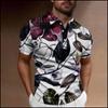 Trendiges kurzärmeliges Poloshirt mit Blumenprint, perfekte Freizeitkleidung für Herren.