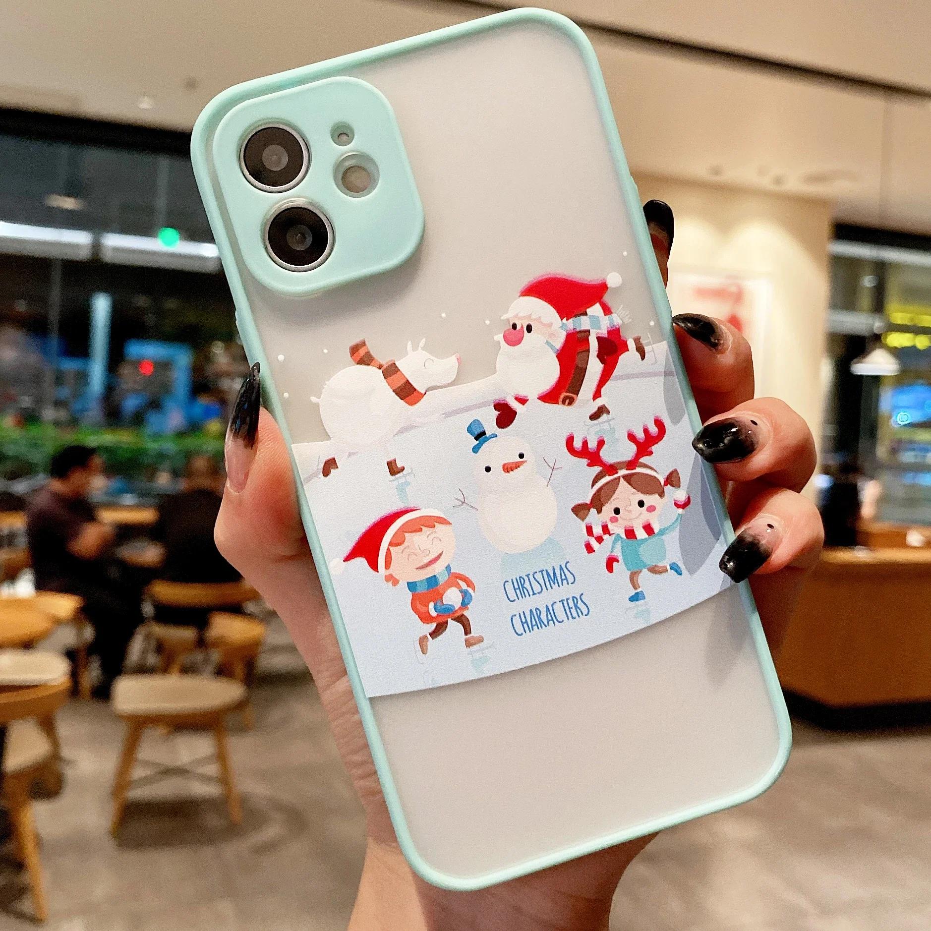 

Чехол для телефона «С Рождеством и Новым годом» для iPhone 16 15 14 13 12 11 Pro Max Mini X XS 7 8 Plus SE Ударопрочный Жесткий чехол Fundas iPhone 7 8 SE