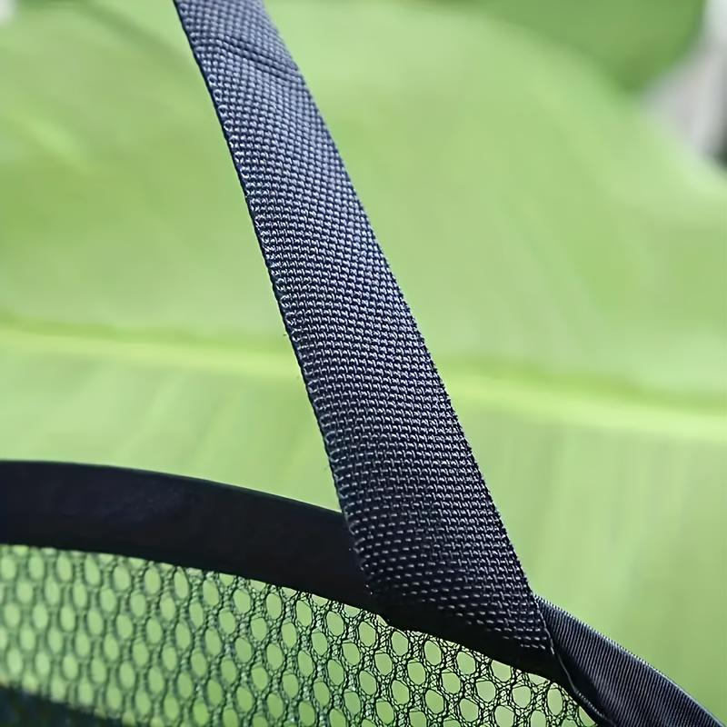 1pc Collapsible Mesh Laundry Hamper with Durable Handles & Side Pockets - Portable Expandable Clothes Basket for Dorm, Bathroom, Travel