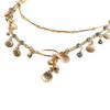 Retro Perlen- und Quasten-Choker-Halskette mit blauer Diamant-Schichtung - Modischer Strand-Schlüsselbein-Schmuck für Damen