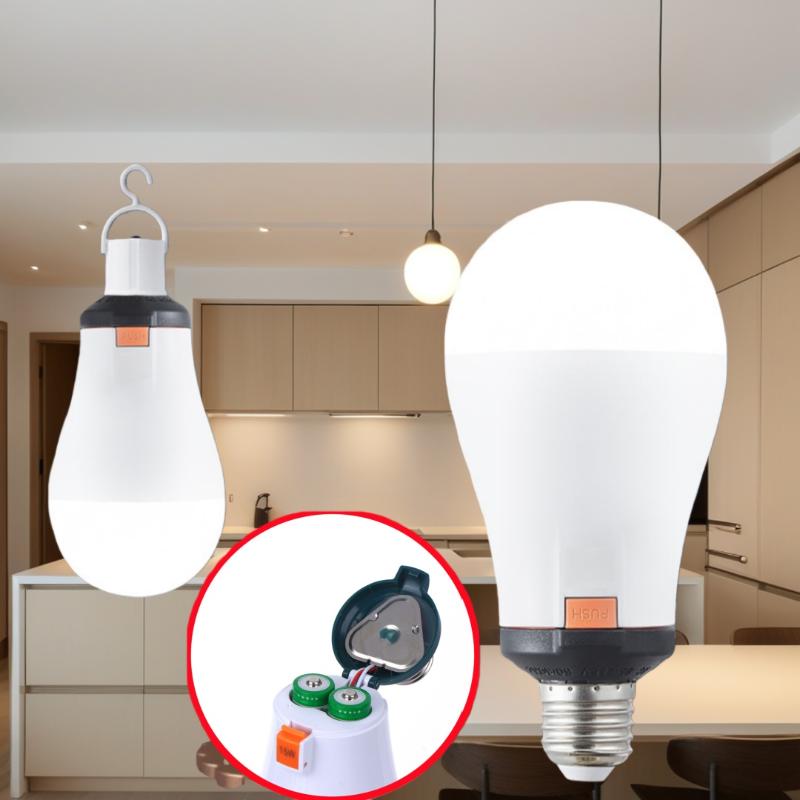 1Pcs E27 15W Energy Saving 18650 Battery Outdoor Lamp Led Automatic Charging Emergency Bulb Home Power Failure Backup Light