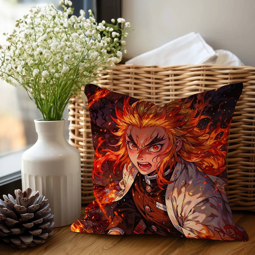 Charaktere Kyoujurous Rengoku Ahornblatt-Design Kissenbezug Fröhliche Herbsternte Deko Feiertagsdeko Kissenbezug