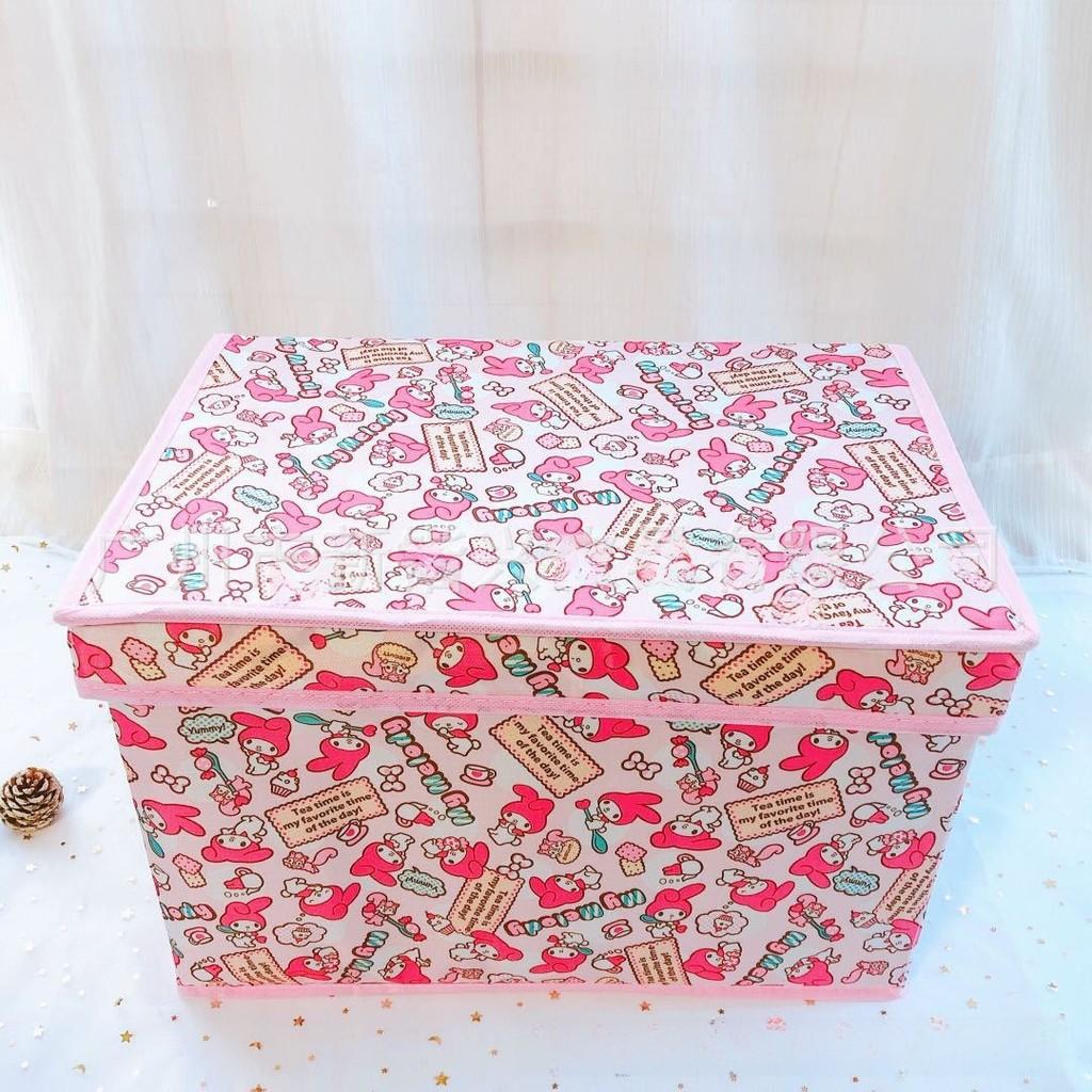 Cartoon Fabric Storage Organizer With Hello Kitty Kuromi Print Design For Living Room And Dorm Use
