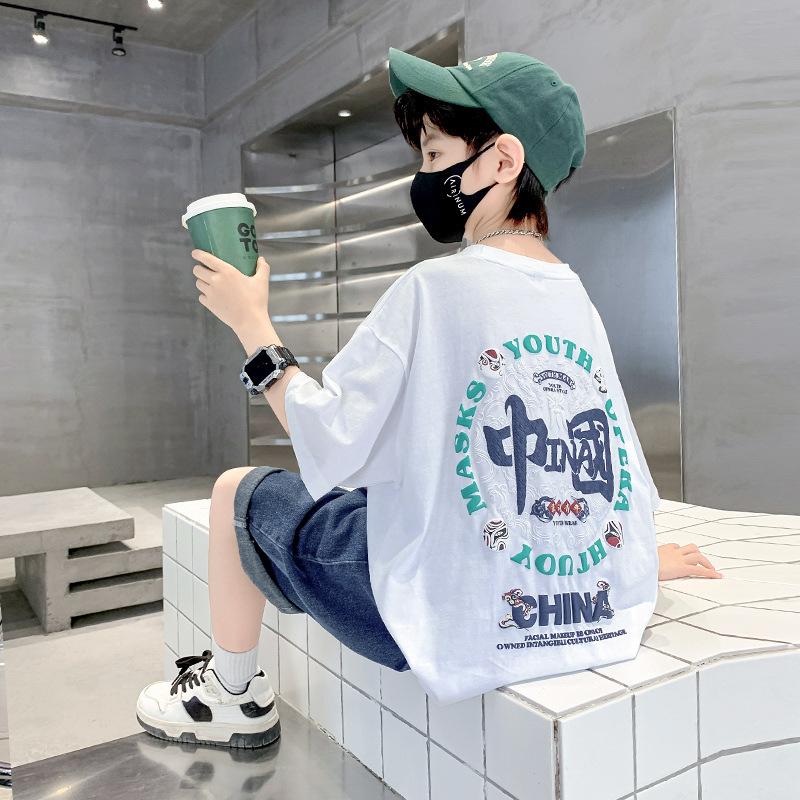 Vêtements pour enfants, T-shirts à manches courtes pour garçons, Vêtements d'été, Enfants Garçons, Tops d'été pour enfants moyens et grands, T-shirts tendance