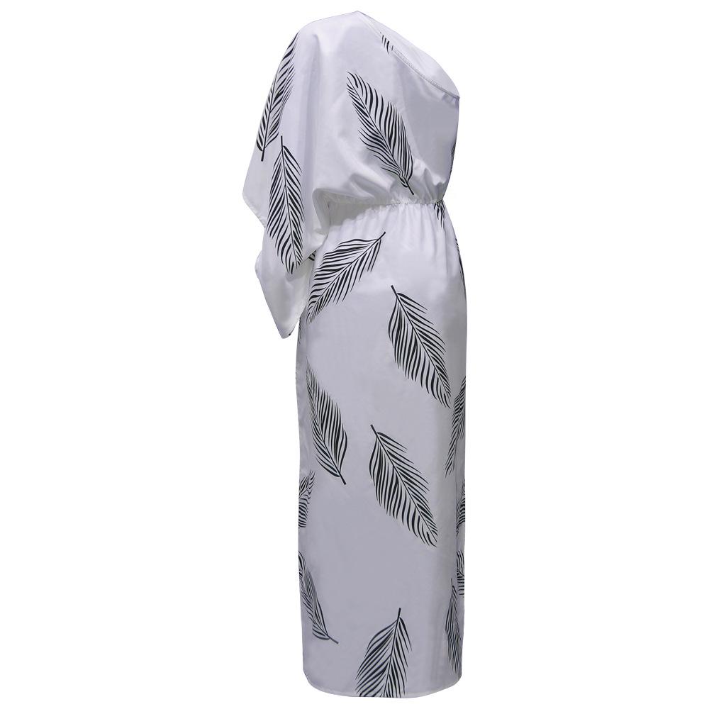 Women's Summer Off-Shoulder Loose Waist Printed Dress OM10090