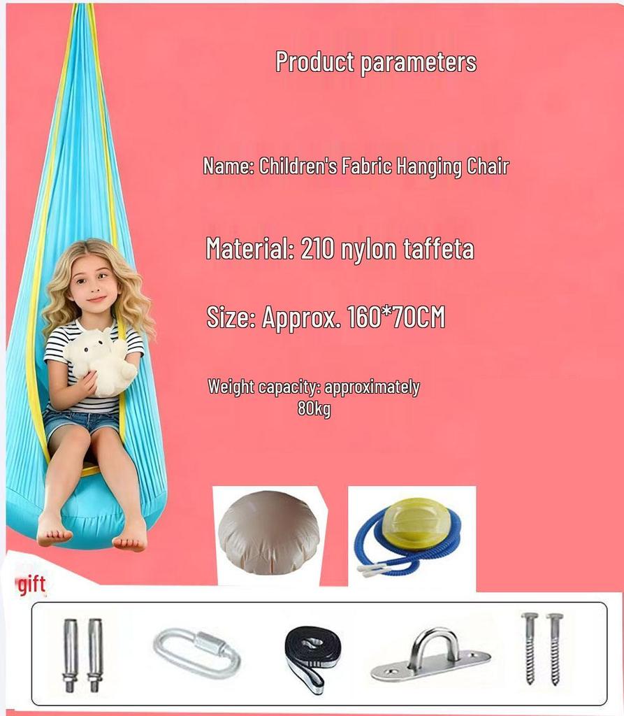Children's Hanging Chair with Inflatable Cushion - Portable Swing for Parks and Yards