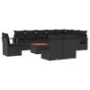 11 piece garden sofa set with cushions black poly rattan