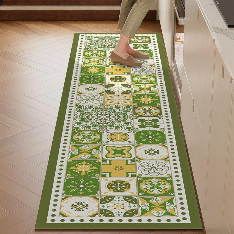 Kitchen Floor Mat Dopamine Color Style Carpet Water-absorbing Quick-drying Oil-absorbing Rug Diatom Mud Non-slip Long Strip Mats