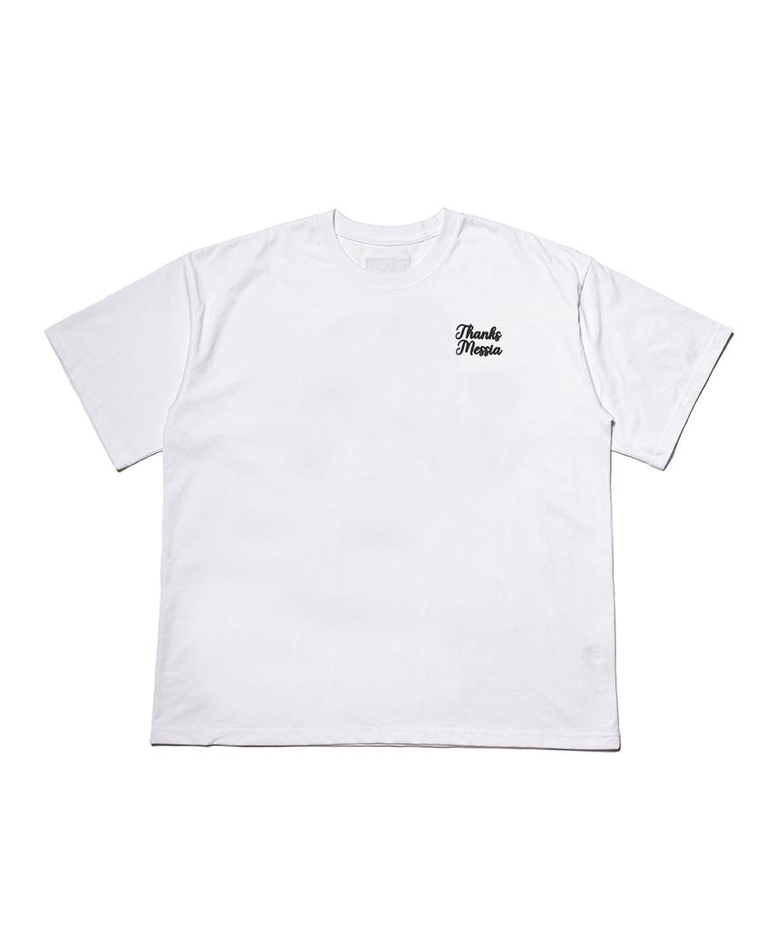 THANKS MESSIA Handwritten Cowboy Tshirt-White