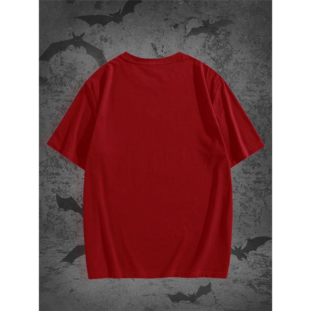 Dark Fantasy Map Print Short Sleeve T-Shirt for Men Fabric Casual Tee with Crew Neck Breathable, Slight Stretch Material for Summer Style