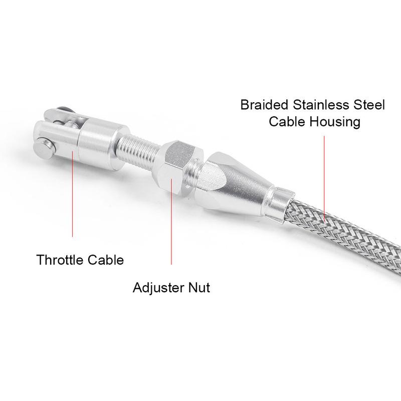 36" Throttle Gas Cable Kit Stainless Steel Braided For 97-07 Chevrolet/Chevy LS1 Engine 4.8L 5.3L 5.7L 6.0L