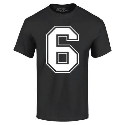 6 Έξι Αριθμός Varsity T-shirt Αστείο T-shirt με Μιμίδιο Αριθμού