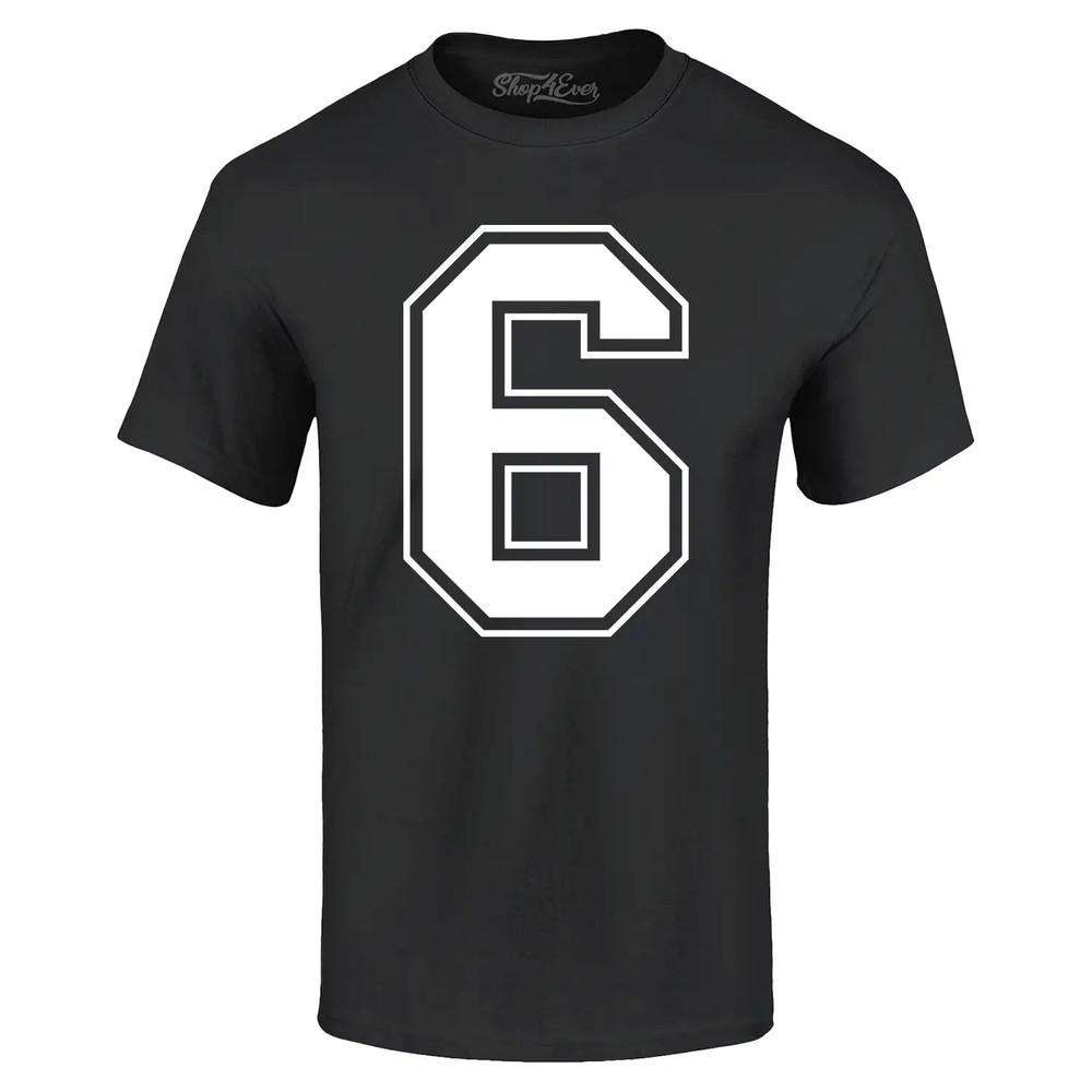 

6 Six Varsity Number T-shirt Funny Number Meme Shirt M