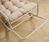 Outdoor Rocking Chair, Comfy Cushion, with Soft Thick Cushion,for Living Room, Bedroom, Reading Room, Beige Frame with Beige Cushion