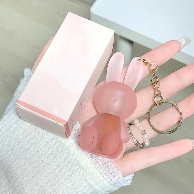 Elegant Lip Gloss Charm Keychain Fashion Rabbit Key Ornament Rabbit Key Pendant Perfect for Daily Wear and Party Wear