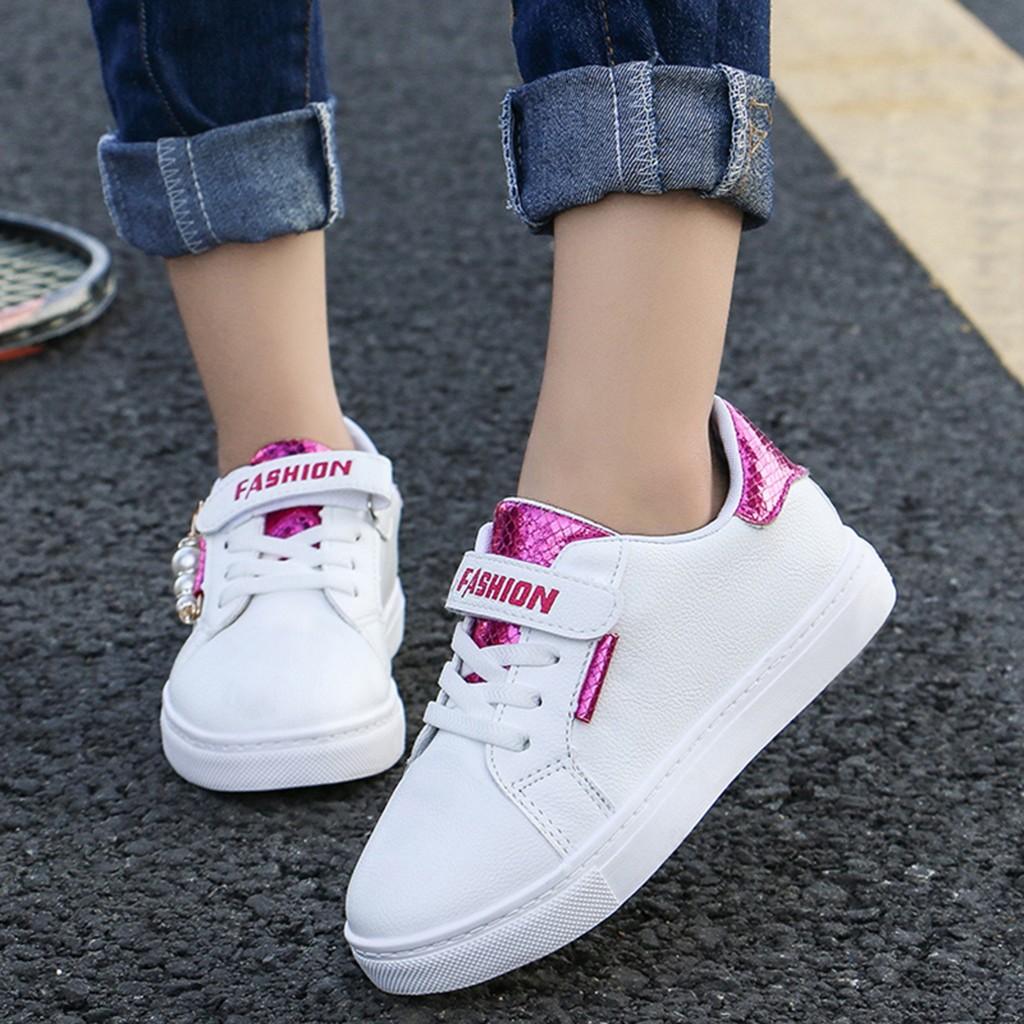 Children Infant Kids Baby Girls Scale Pearl Single Flat Princess Sport Shoes