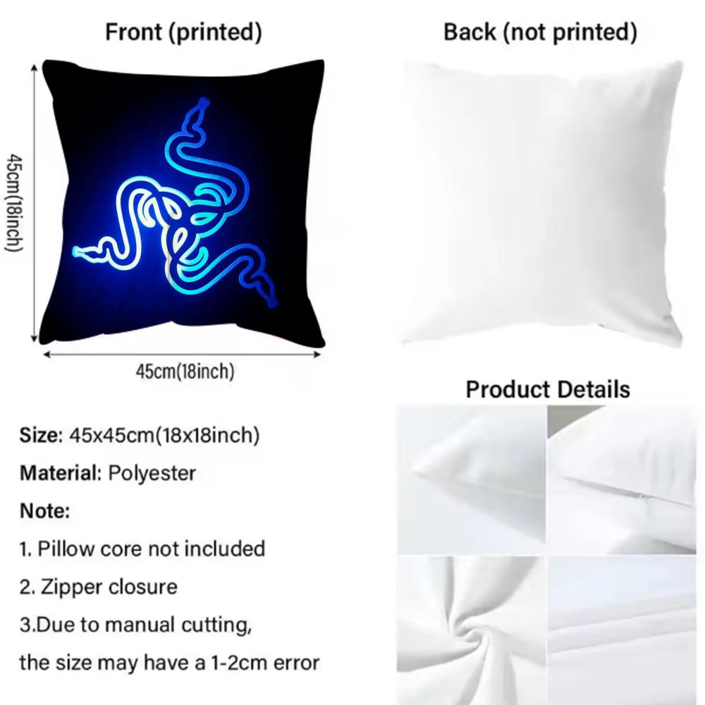 R-Razer Retro Cushion Cover Pattern Printed Pillowcase for Living Room Sofa Cushion Cover & Bedroom Decor