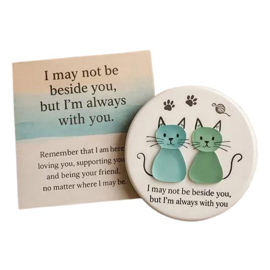 Sea Glass Art Friendship Ornament Round Sea Glass Cat/Crab Christmas Tree Decoration Friendship Keepsake for Best Friends Woman