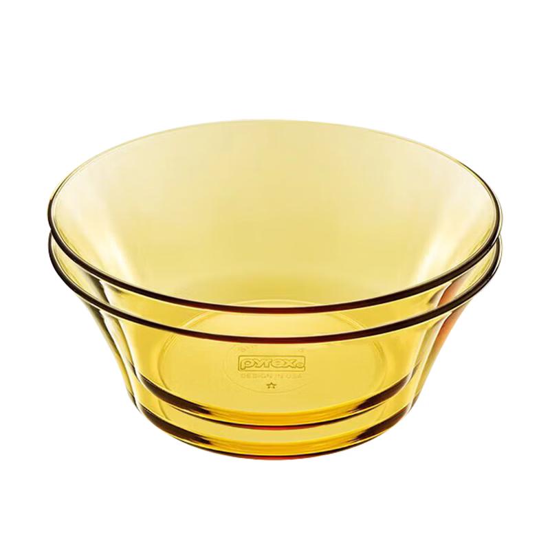 PYREX Amber Glass Heat-Resistant Large Salad Bowl Set