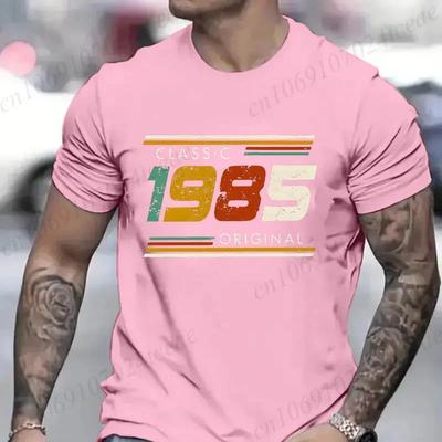 Modny Prezent Urodzinowy dla Mężczyzn T-shirt Vintage Wyprodukowany w 1985 40. Urodziny 40 Lat Bluzki Lato Streetwear Krótkie Rękawy