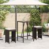 Garden Bar Stool with Cushions 2 pcs Brown Poly Rattan