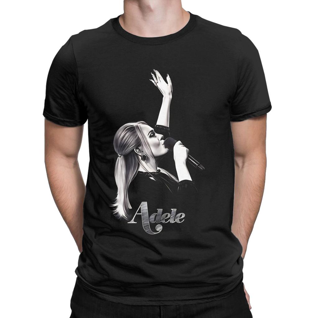 Adele Black Poster Novelty 100% Cotton T-Shirt Adeles Tees Tops For Men