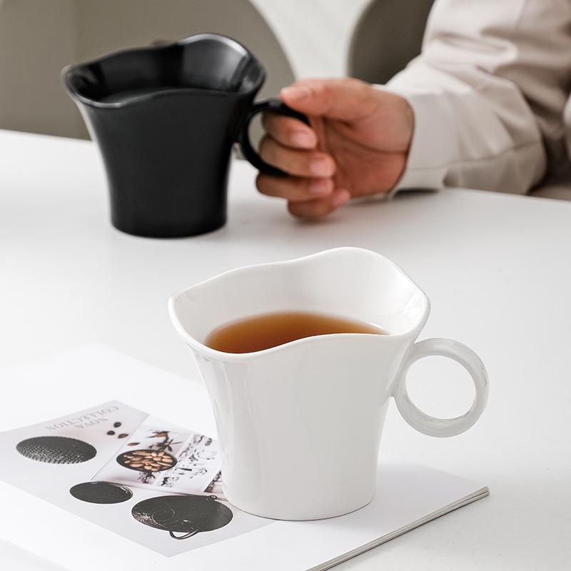 French ceramic mug coffee cups High aesthetic household water cup Piano baked paint surface Large capacity breakfast milk mug
