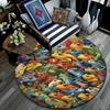 Frogs Round Area Rug,Carpet Rug for Living Room Bedroom Sofa Playroom Decor,Non-slip Floor Mat