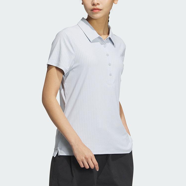 Adidas Dámské prodyšné polo tričko s rovným střihem a chladivým pocitem, světle modré JD5274