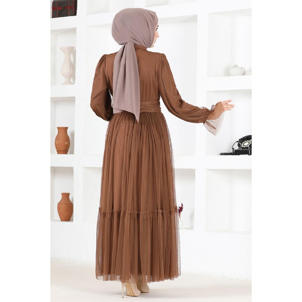 Belted Chiffon Evening Dress End5521 Taba