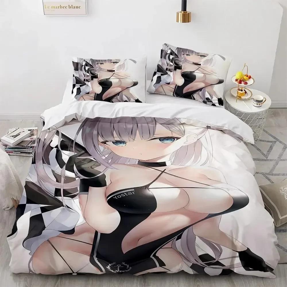 Top 3D Kawaii  sexy Girl Bedding Set Boys Girls Twin Queen Size Duvet Cover Pillowcase Bed Kids Adult Fashion Home Textile