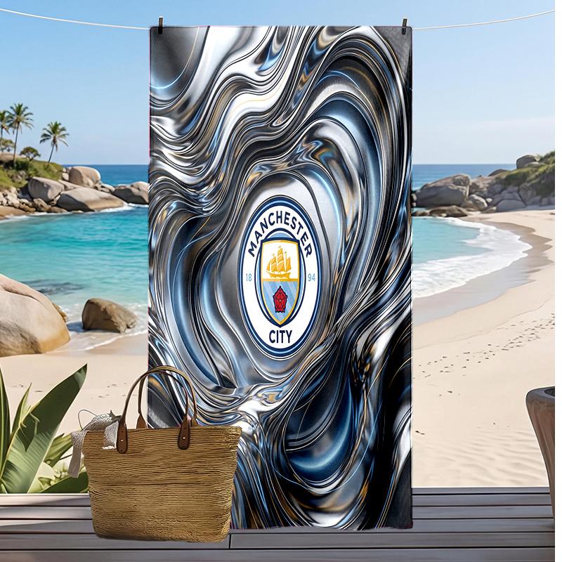 Manchester City Printed Beach Towel Quick Dry Soft TowelPortable Large Rectangular Beach Blanket for Travel Swimming Pool
