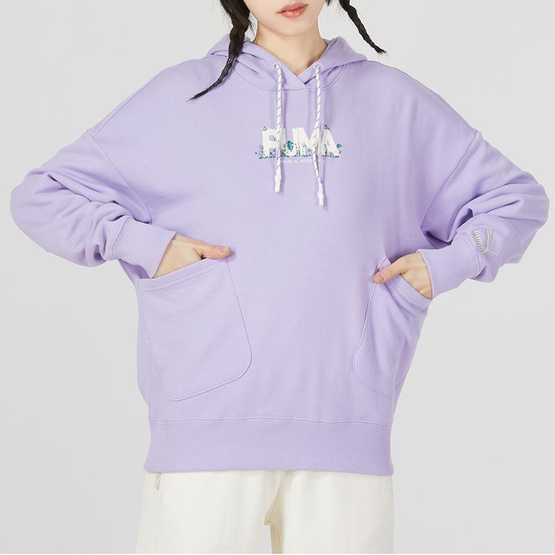 Puma Letter Pattern Printed Casual Hoodie Women hoodies Purple 539960-70