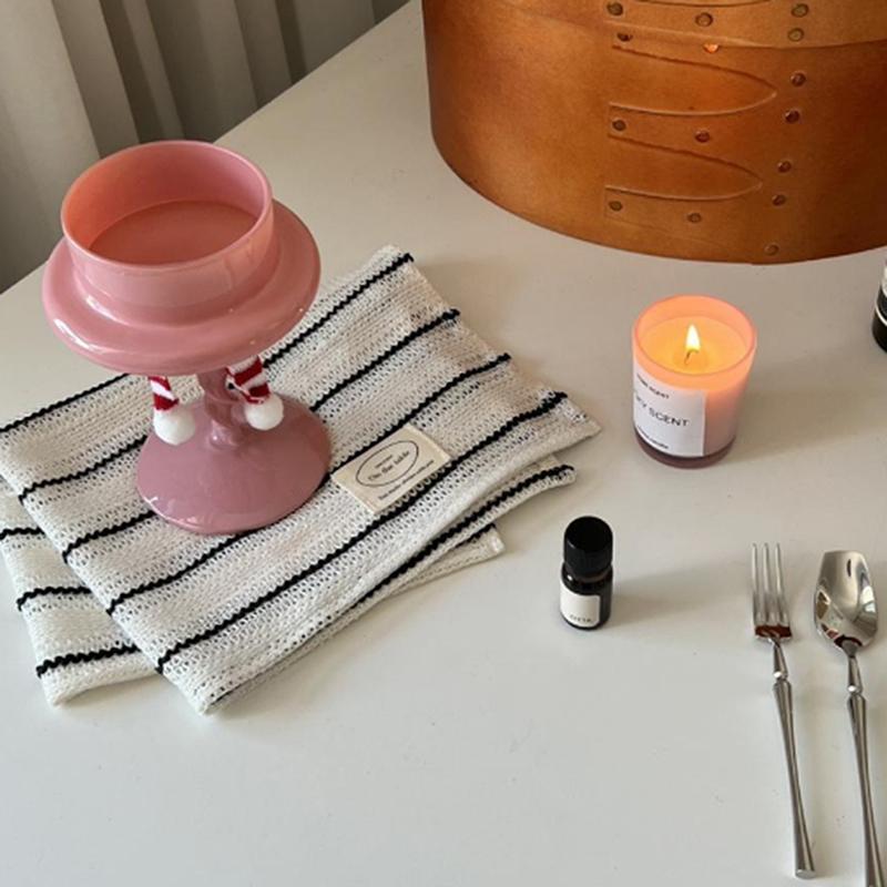 Simple Black White Striped Tablecloth Placemat Dining Table Mat Coaster Food Posing Background Cloth Home Decoration Accessories