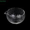 Japanese-Style Matcha Bowl | High Borosilicate Glass Bowl with Spout - Transparent Hammered Texture for Matcha Preparation